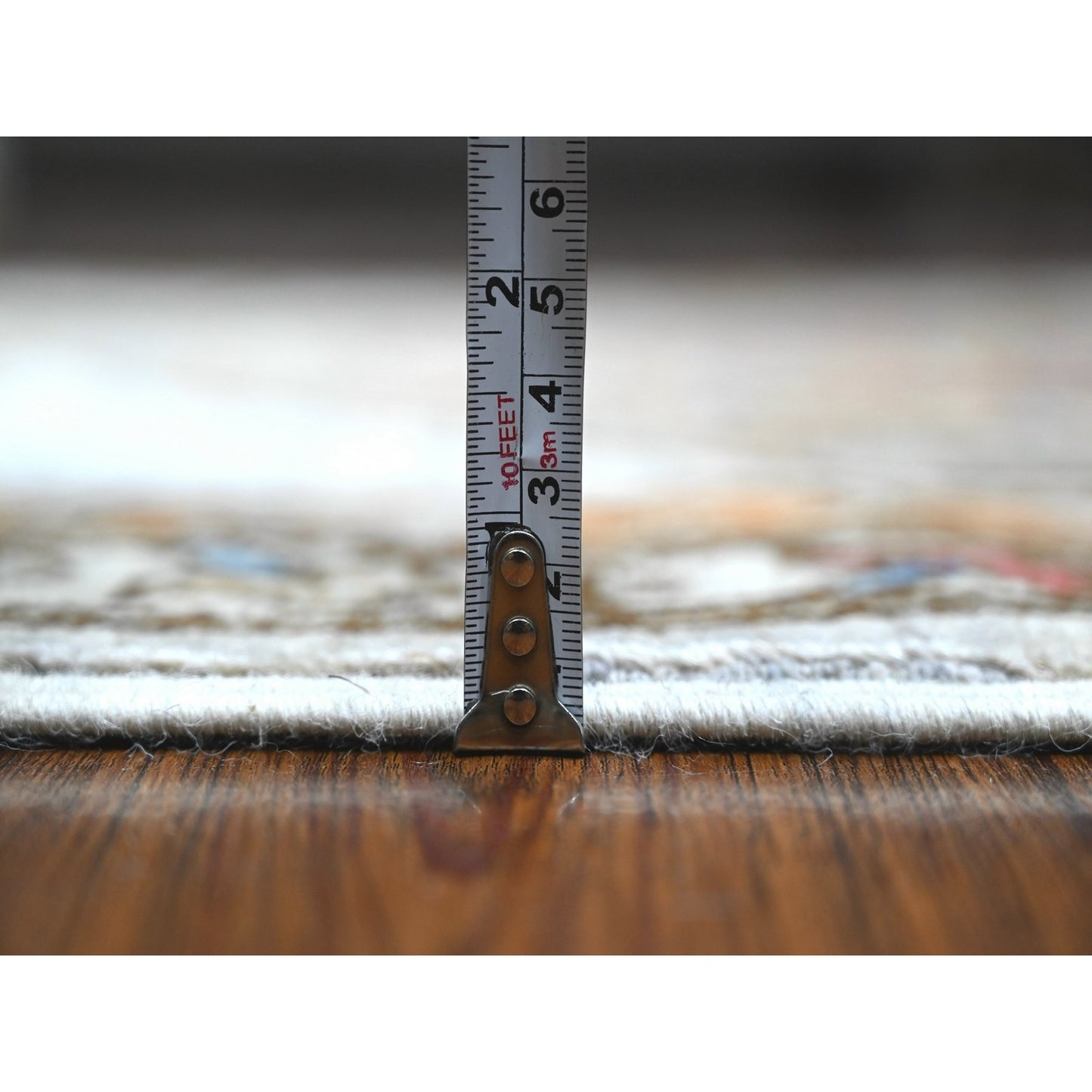 4'X11'6" Gray Aryana Afghan Vegetable Dyes Hand Knotted Wide Runner Rug