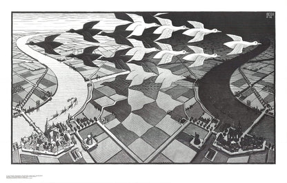 M.C. Escher Day And Night " Poster Modernism