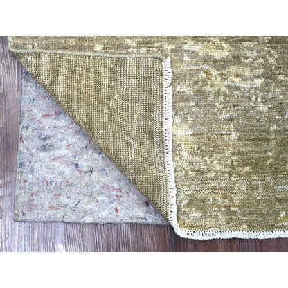 4'x6'2" Brown Modern Abstract Design Hand Knotted Wool Oriental Rug