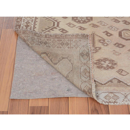 5'X7'5" Earth Tones Vintage Farsian Sheeraz Wool Handknotted Oriental Rug