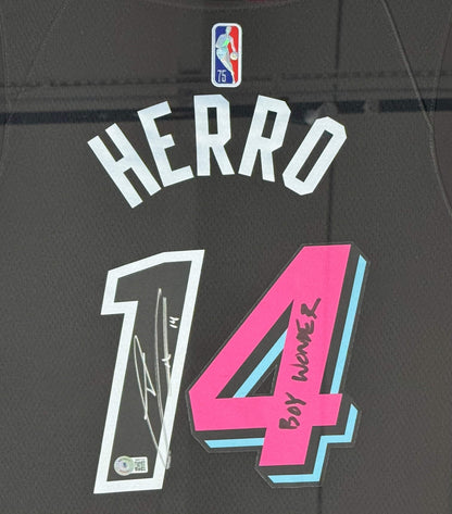 Tyler Herro Autographed Framed Miami Heat Mash Up