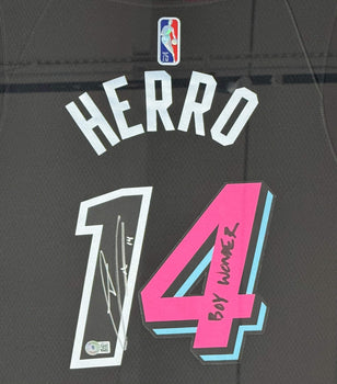 Tyler Herro Autographed Framed Miami Heat Mash Up