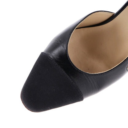 Chanel Womens Cap Toe Slingback Pumps Leather