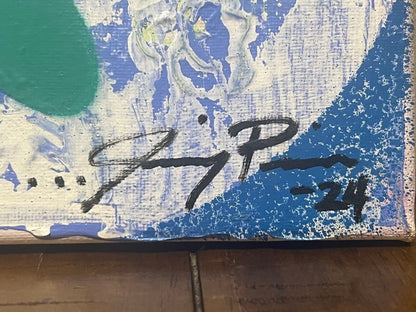 Acrylic Canvas Signed Art Painting Spray Smile Nicolai Bergmann Jimmy Paintz