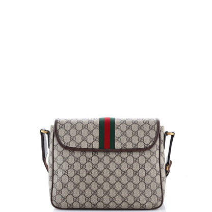 Gucci Ophidia Flap Messenger Bag Gg Coated Canvas Medium