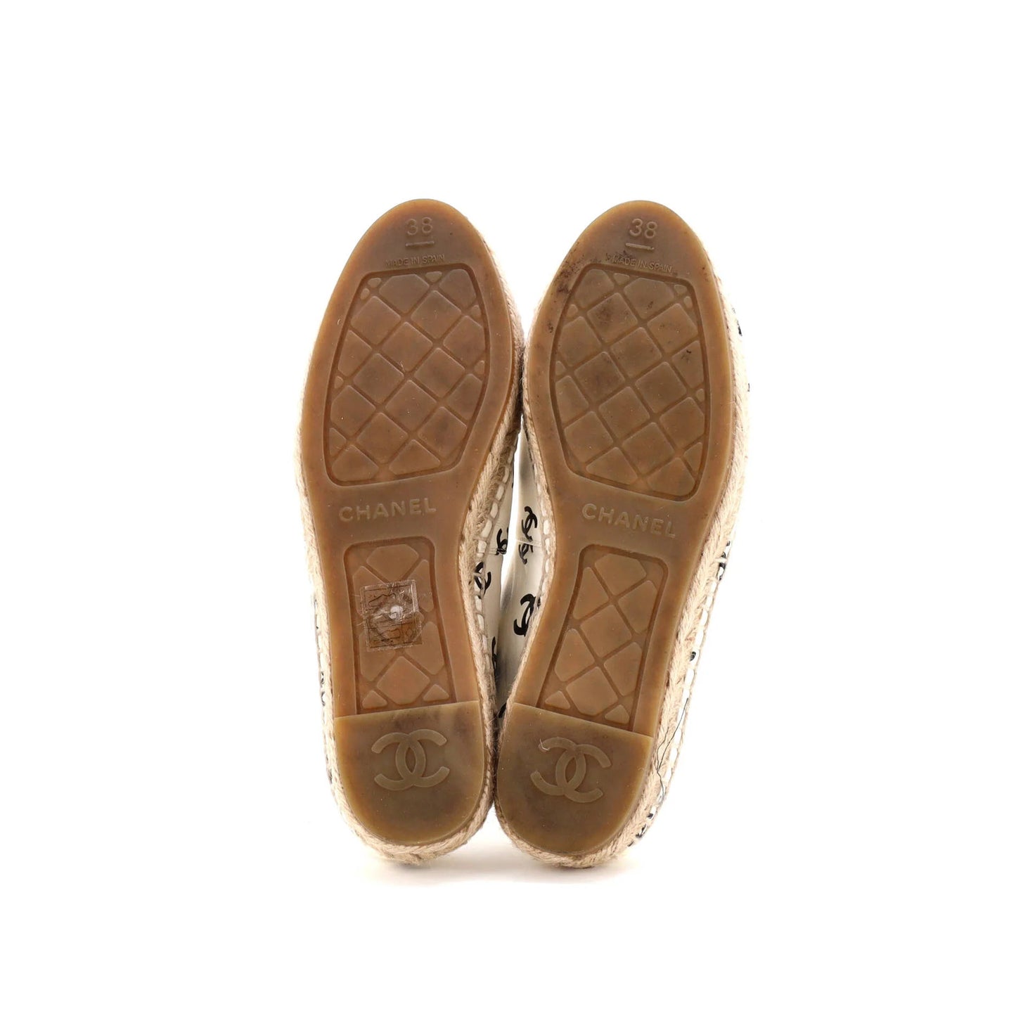 Chanel Women'S All Over Cc Cap Toe Espadrilles Printed Leather