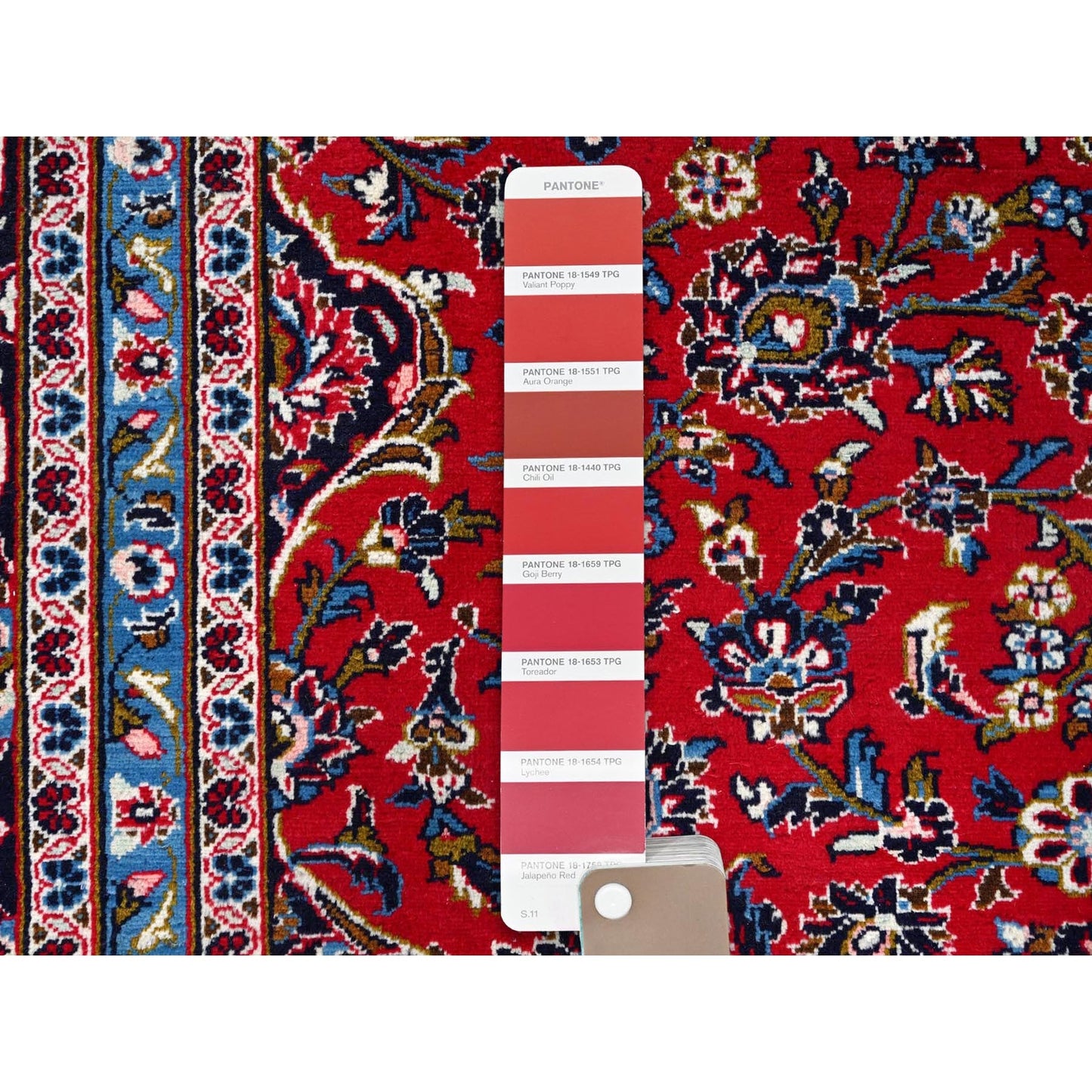 9'6"X12'10" Lychee Red Hand Knotted Zoroastrian Kishoon Oriental Rug