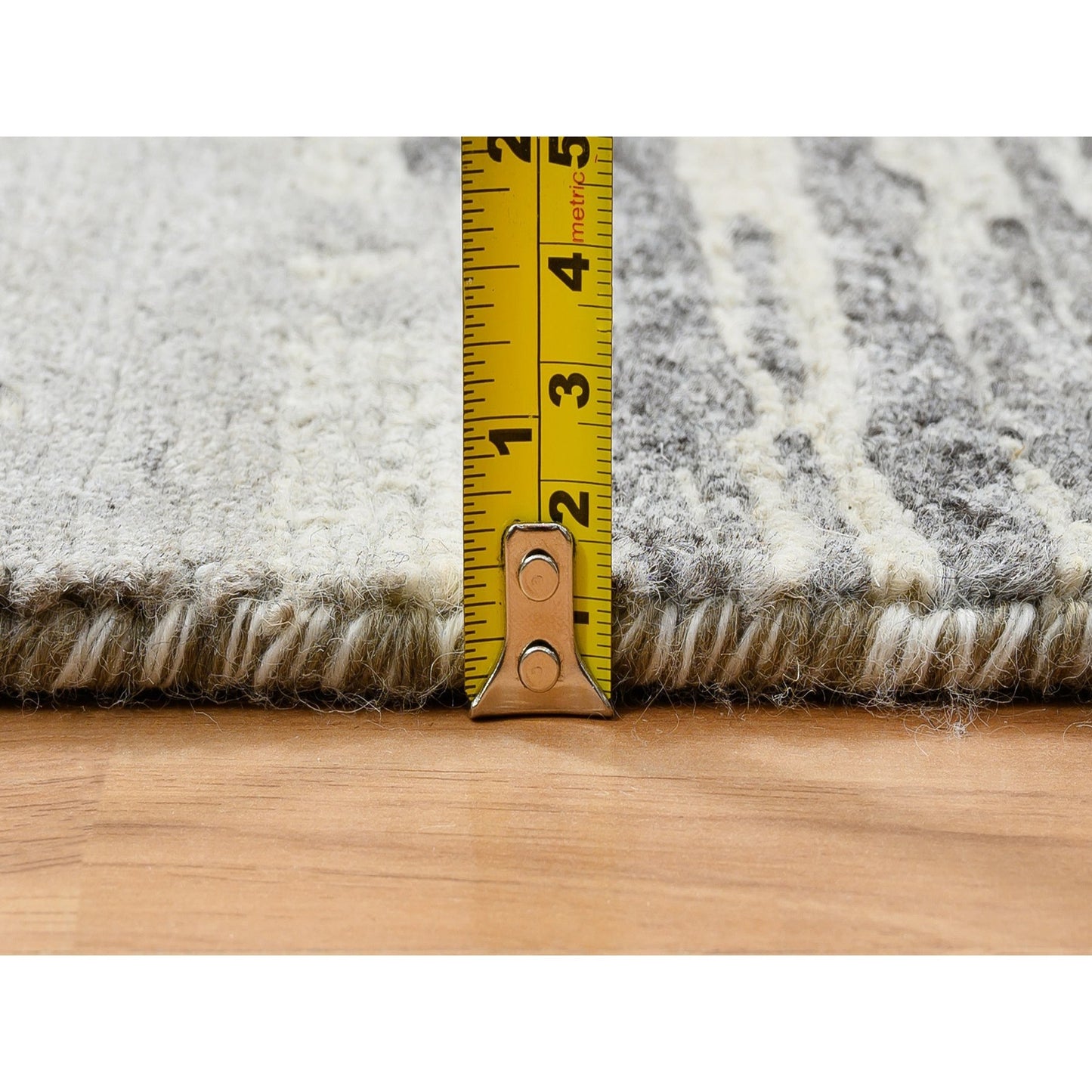 2'6"X22' Gray Hand Knotted Modern Design Wool Xl Runner Rug