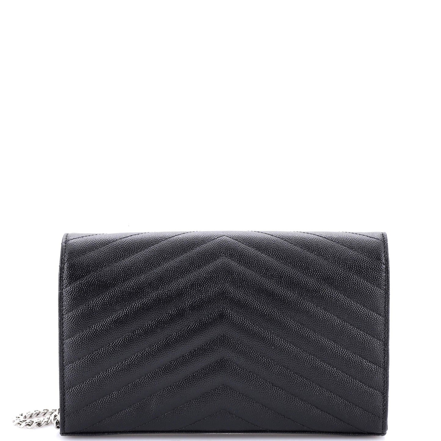 Saint Laurent Classic Monogram Wallet On Chain Matelasse Chevron Leather Medium