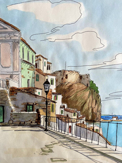 Aldo Riso "Scilla" 60X80 Hand-Painted Etching - Authenticated - Hand-Signed