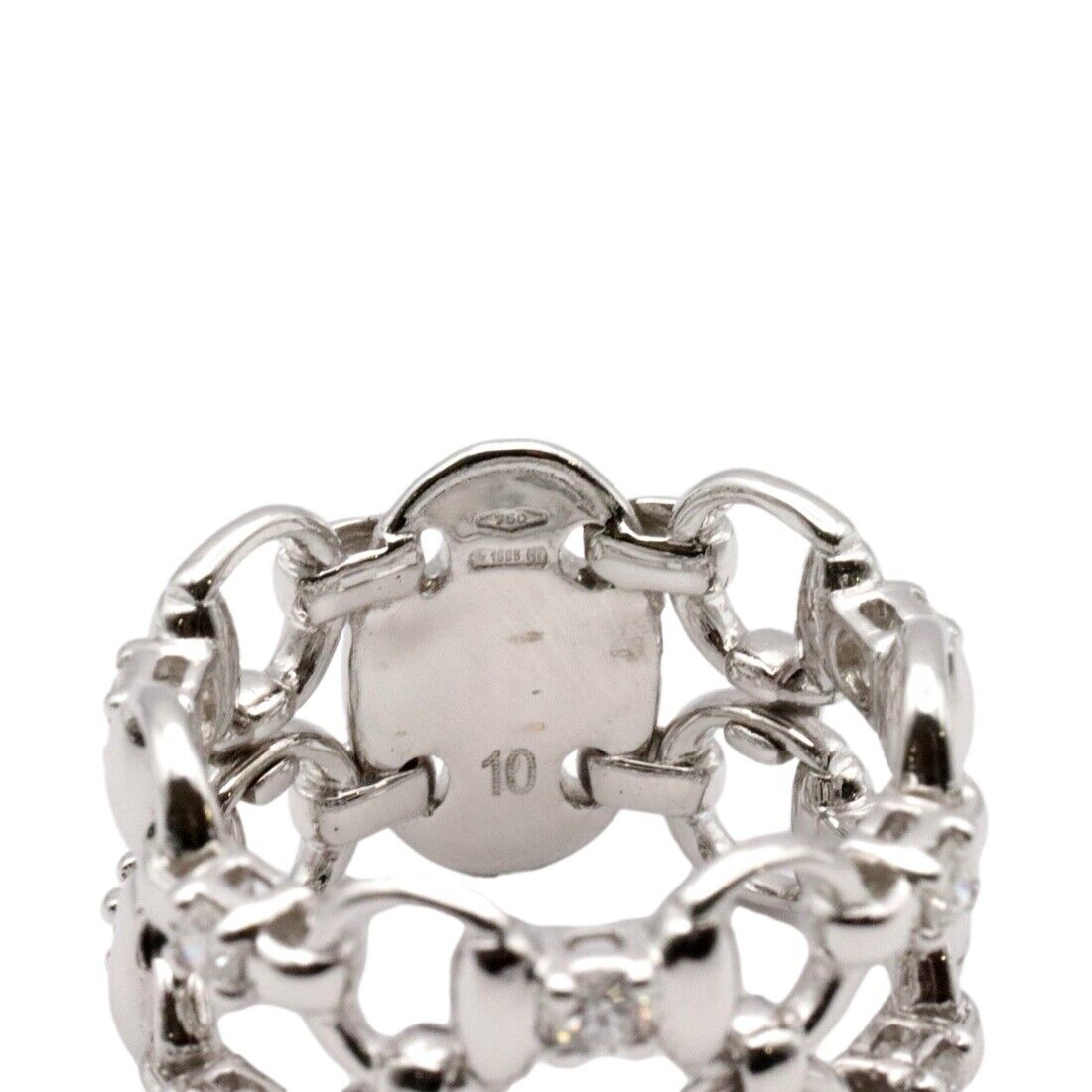 Gucci Horse bit 2 row Ring Diamond K18WG US#4.75~5