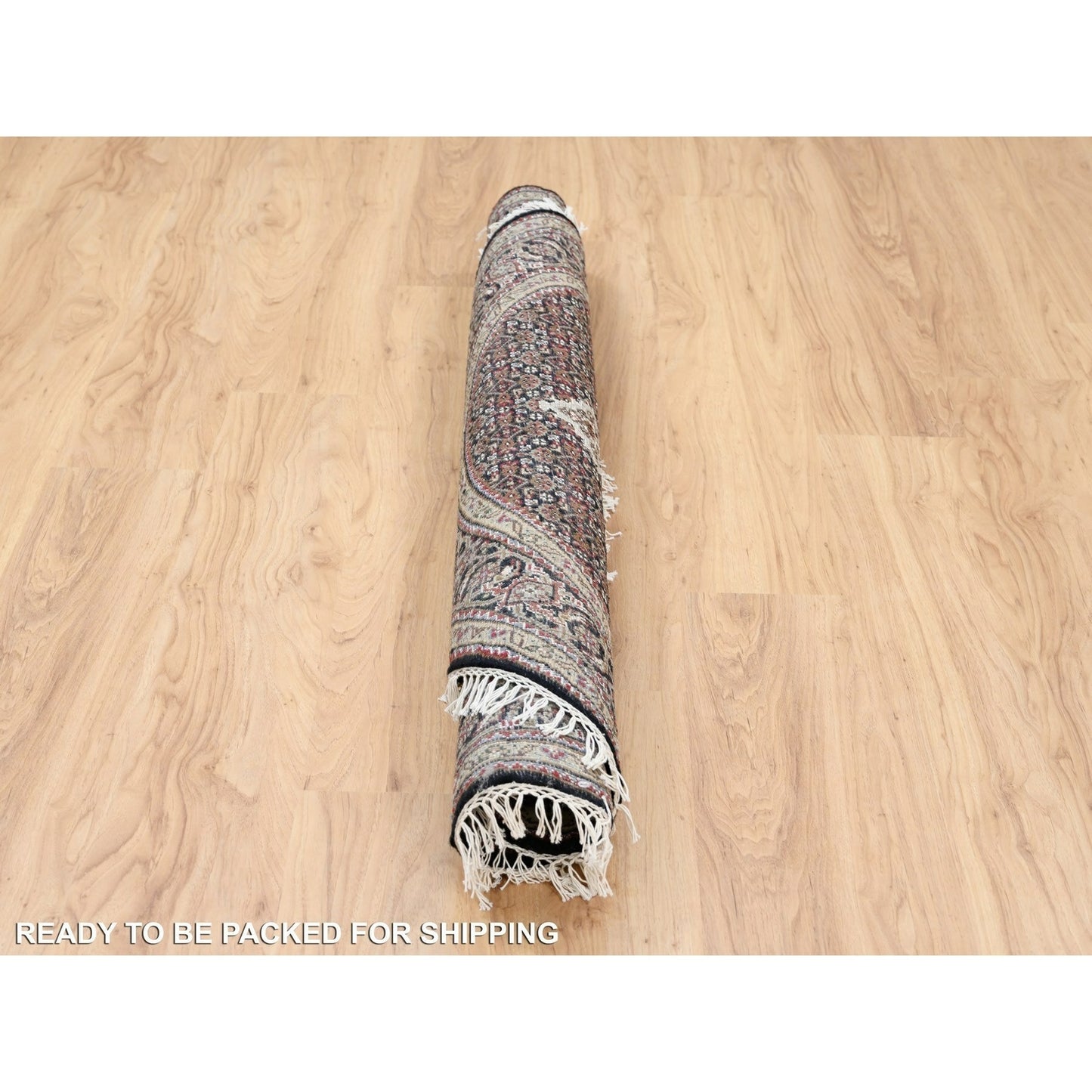 5'X5' 175 Kpsi Hand Knotted Black Tebraz Mahi Wool And Silk Round Rug