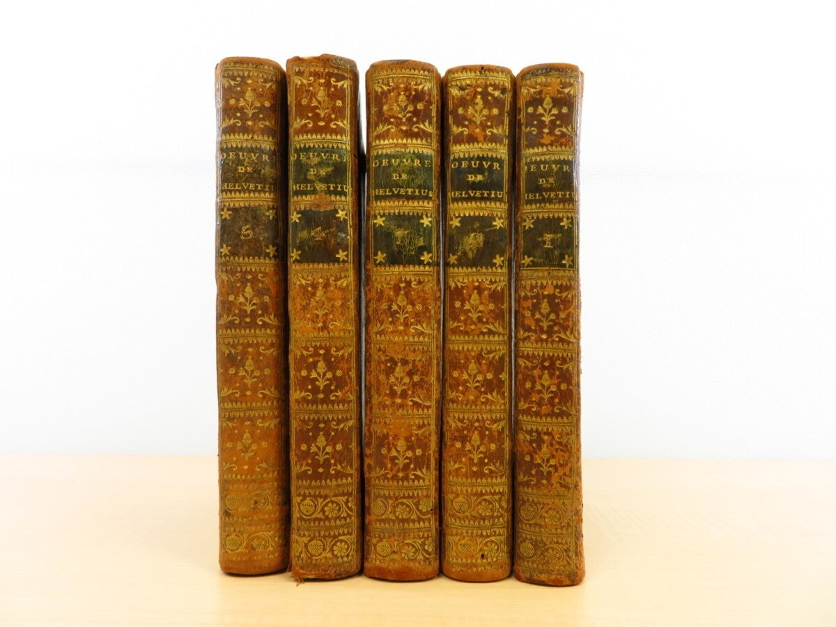Oeuvres Compltes De M. Helvetius, 1St Edition, Complete Set Of 5 Volumes, 1781