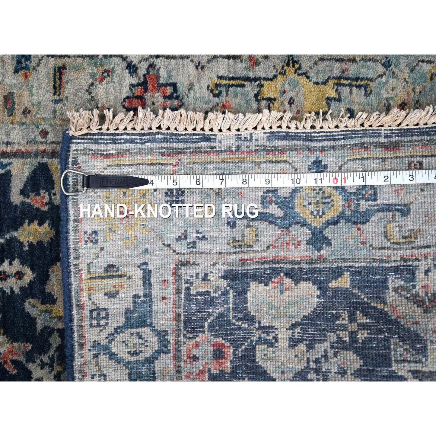 2'7"X5'9" Blue Erased Heris All Over Design Hand Knotted Wool Runner Rug