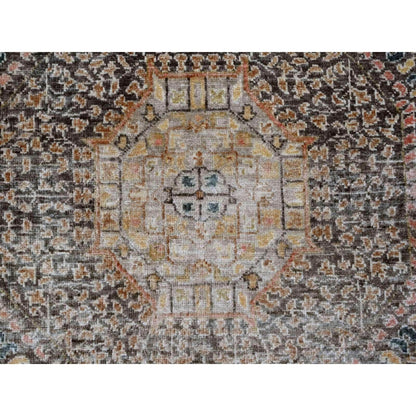 8'4"X9'6" Brown 14Th Century Mamluk Dynasty Pattern Hand Knotted Wool Rug