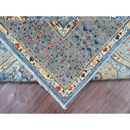 8'X9'8" Blue 14Th Century Mamluk Dynasty Pattern Hand Knotted Wool Rug