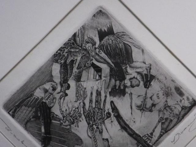 Nikolai Yanakiev "For Allen Ginsbergs Verse" Etching Limited 9/9 Signed Framed