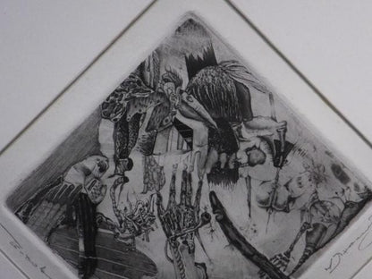 Nikolai Yanakiev "For Allen Ginsbergs Verse" Etching Limited 9/9 Signed Framed