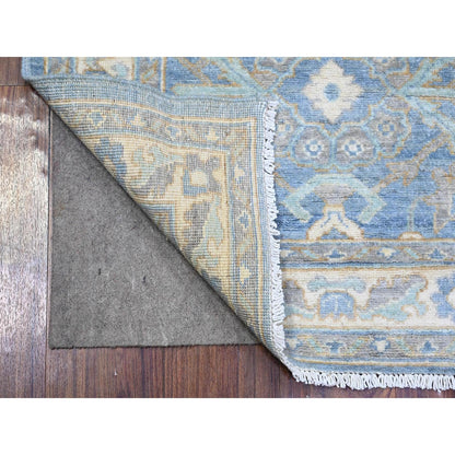 2'8"X9'6" Beau Blue Finer Peshawar Wool Hand Knotted Oriental Rug