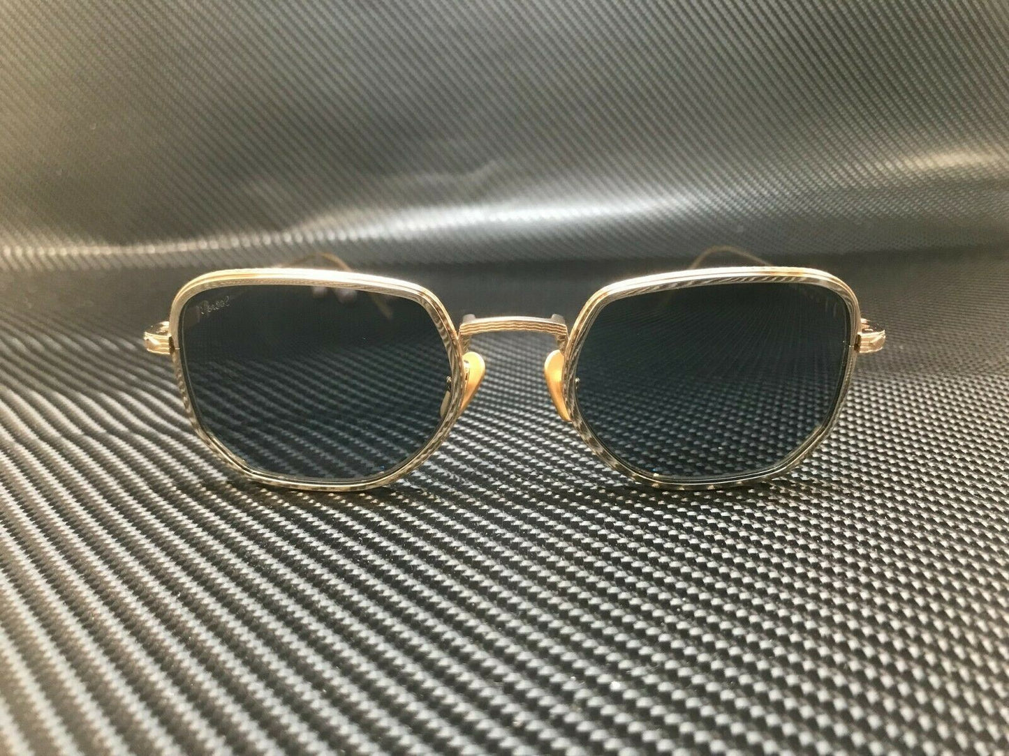 PERSOL PO5006ST 800556 Gold Silver Square Round Men's Titanium 47 mm Sunglasses