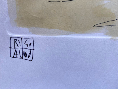 Aldo Riso ''Porticciolo'' Hand Painted 35X100 Authenticated Stamped