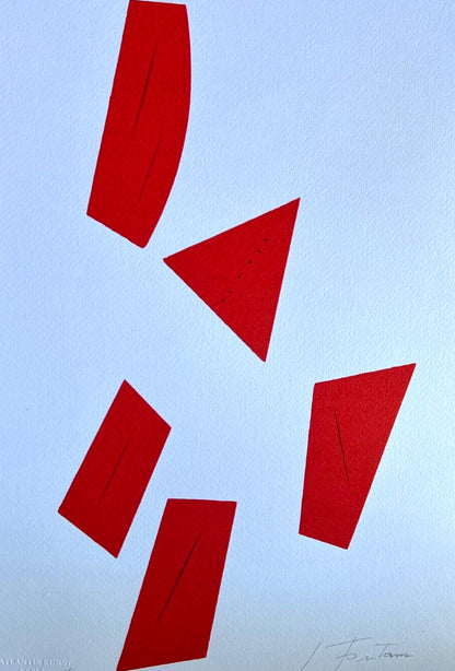 Lucio Fontana Lithograph Coa Signed In Pen
