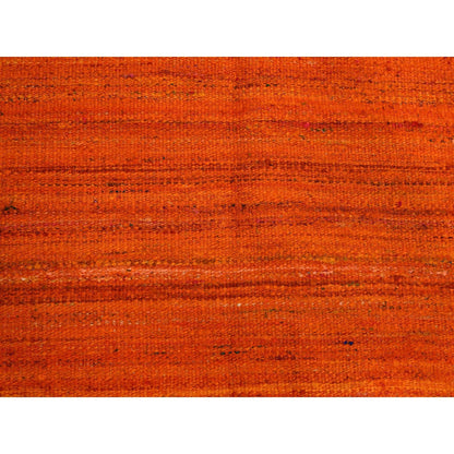 8'X10'1" Sunset Colors Plain Solid Design Wool And Silk Hand Knotted Rug