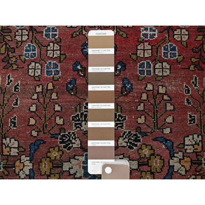 2'5"X5'10" Blush Red Vintage Zoroastrian Hand Knotted Wool Runner Rug