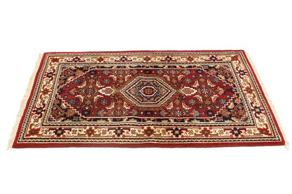 Handmade Floral Tribal Carpet for Bedroom and Bathroom 3X5 ft Oriental Bidjar Carpet
