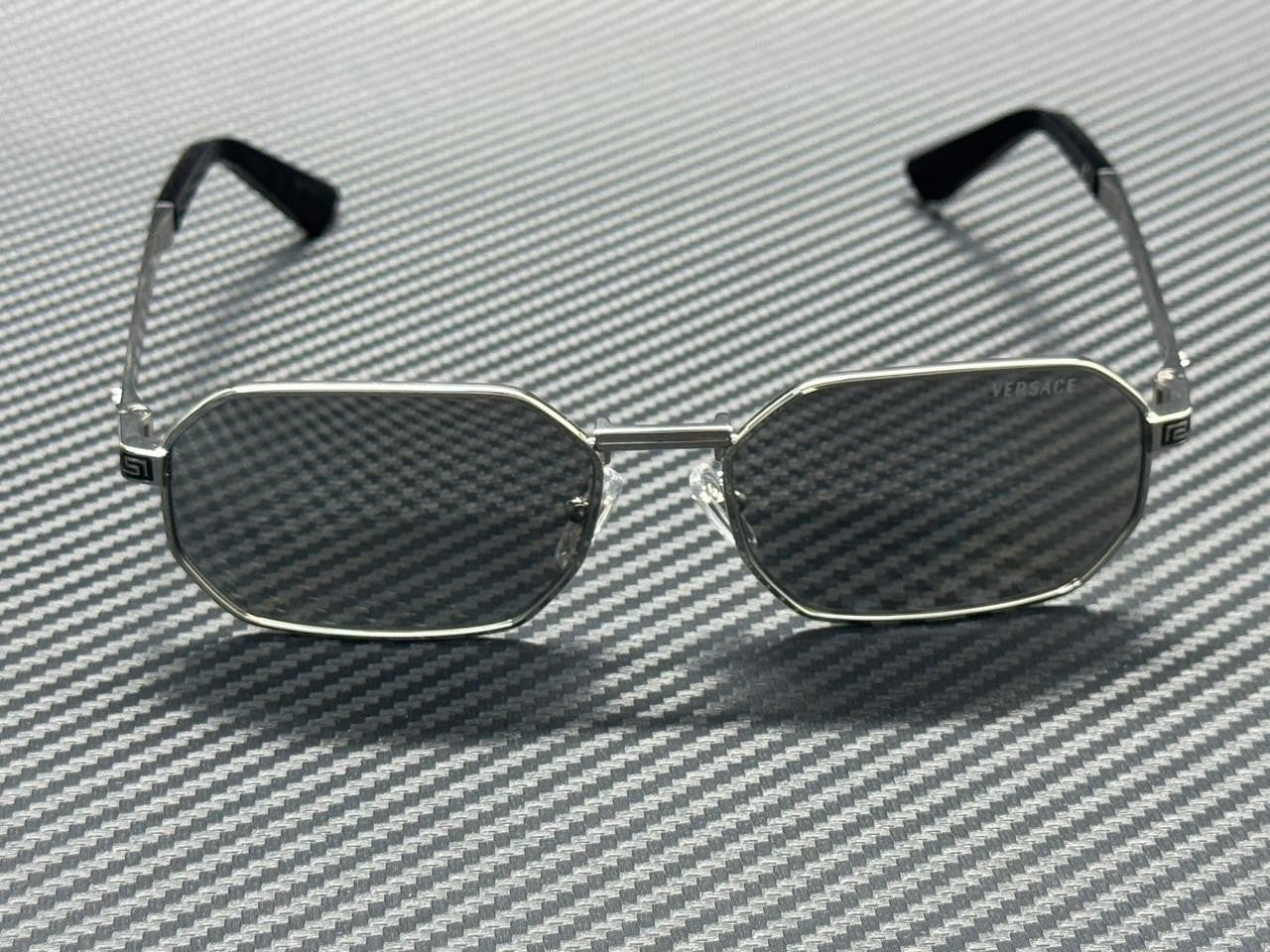 VERSACE VE2297 10006G Silver Grey Mirror Men's 54 mm Sunglasses