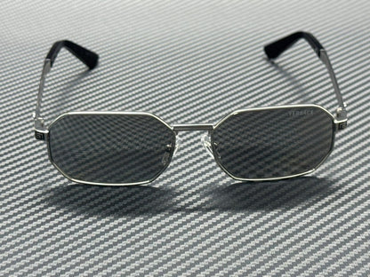 VERSACE VE2297 10006G Silver Grey Mirror Men's 54 mm Sunglasses