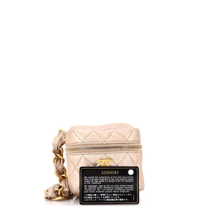 Chanel Cc Cube Zip Clutch With Chain Handle Quilted Lambskin