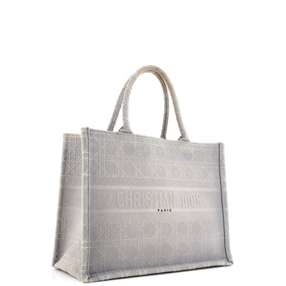 Christian Dior Book Tote Cannage Embroidered Canvas Medium