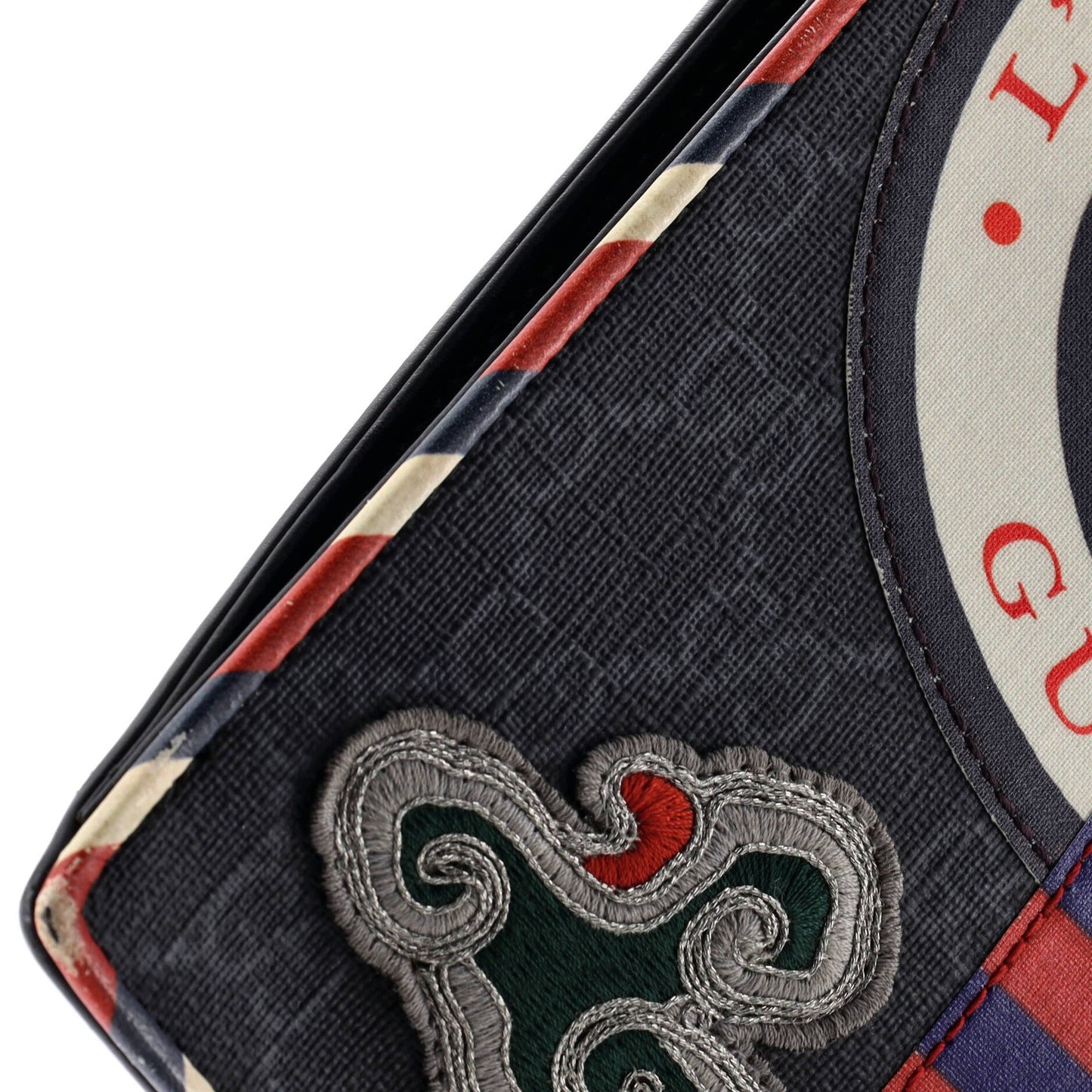 Gucci Night Courrier Pouch Gg Coated Canvas With Applique