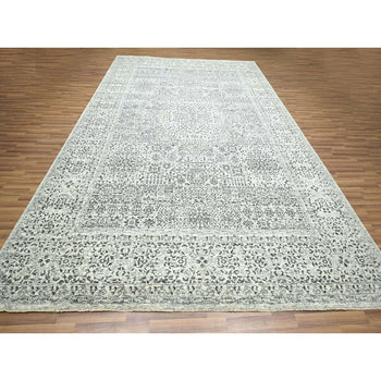 10'X14' Ivory 14Th Century Influence Mamluk Design Hand Knotted Wool Rug