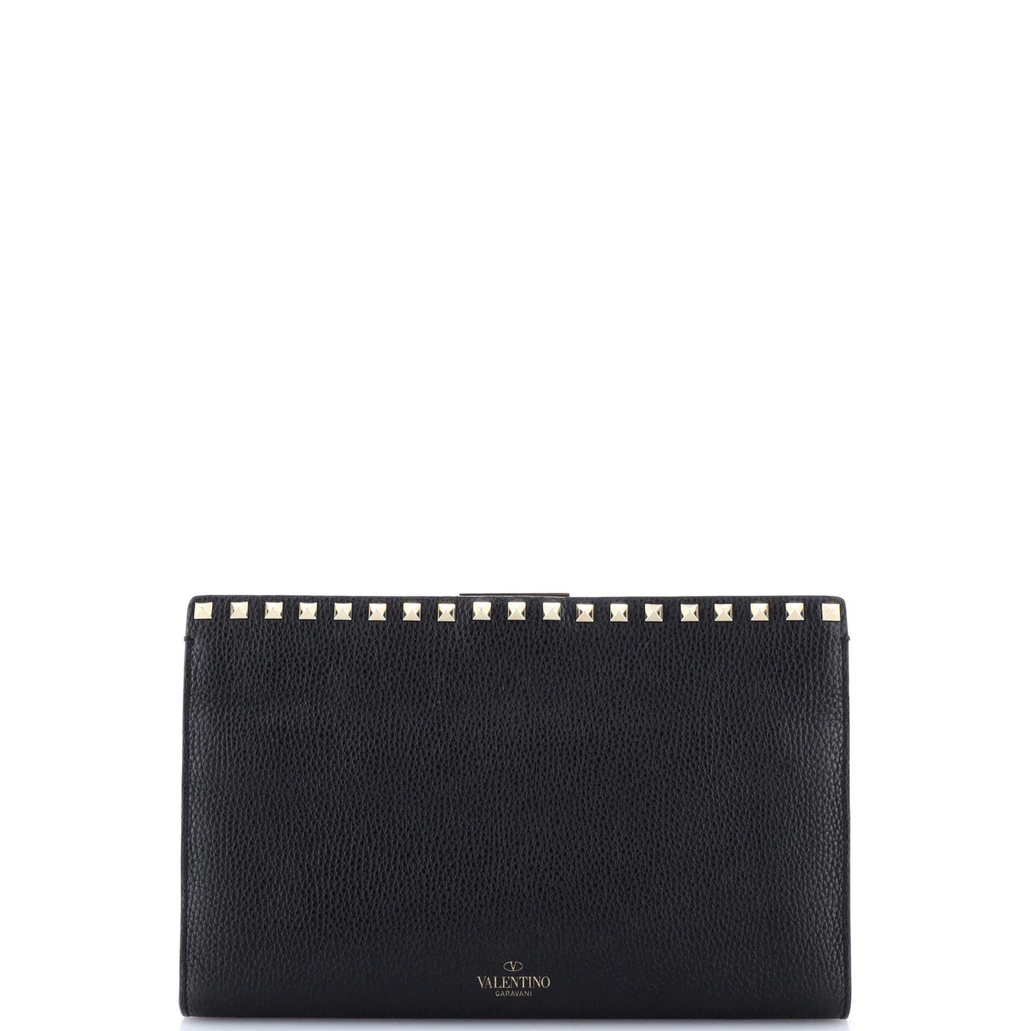 Valentino Garavani Rockstud Flip Lock Flat Pouch Leather Large