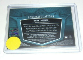 Tony Larussa 07 Topps Triple Thread Game Used
