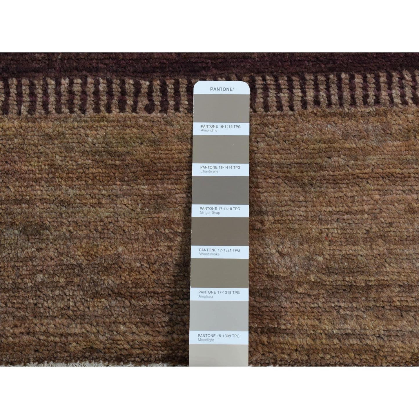 5'4"X7'8" Brown Striped Modern Gabbeh Design Hand Knotted Pure Wool Rug