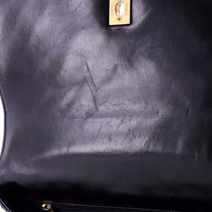 Chanel Coco Top Handle Bag Chevron Aged Calfskin Small