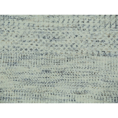 5'10"X9'1" Origami White Modern Grass Design Hand Knotted Oriental Rug