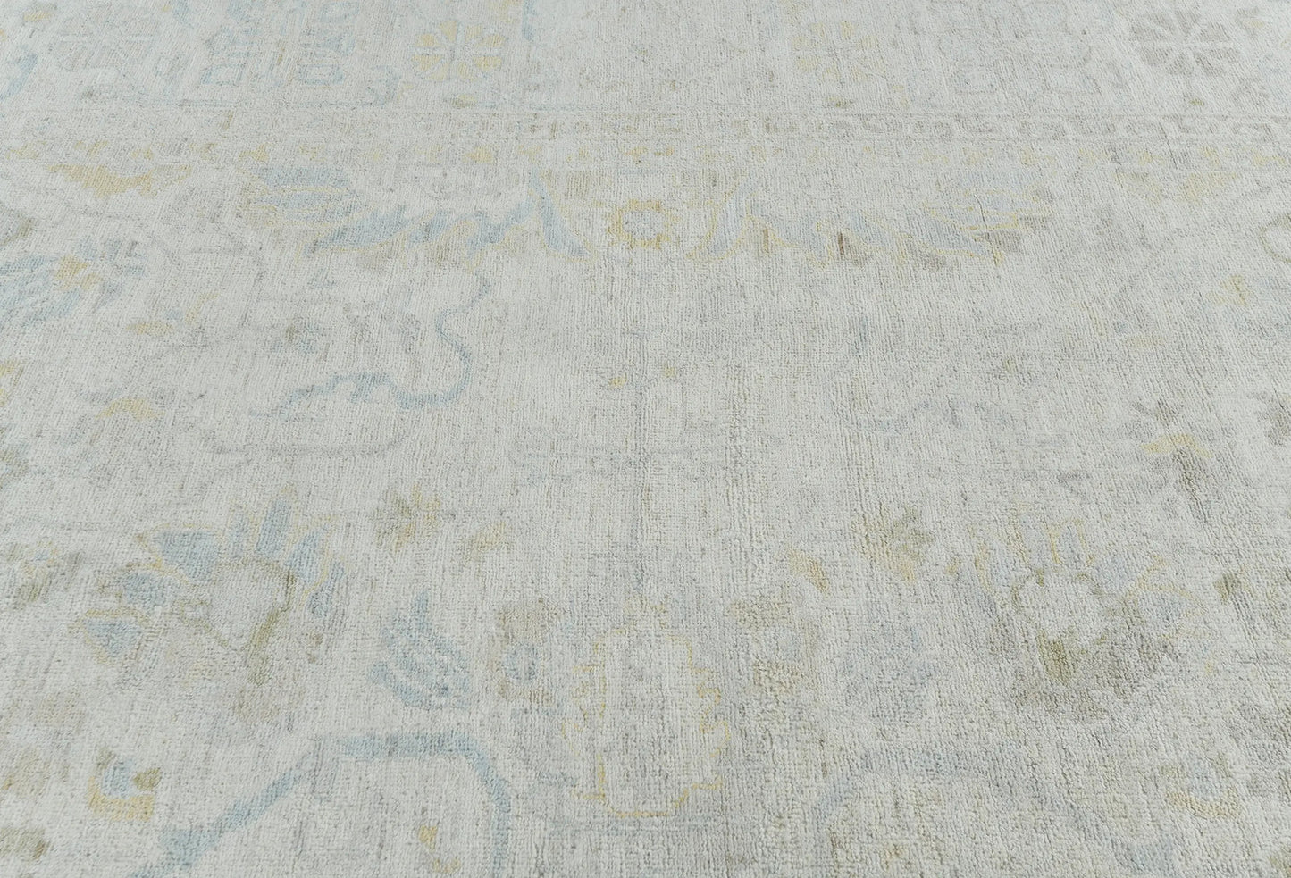 Handspun Wool Oushak Rug Muted Floral Design Bedroom Oriental Carpet 9X12 ft