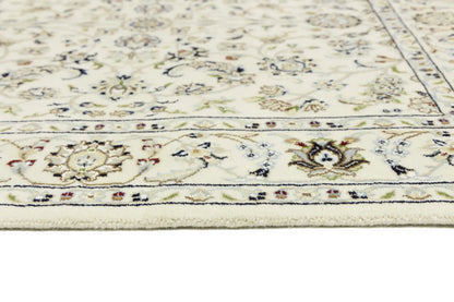 Hand-Knotted Cream Floral Classic Indo-Nain