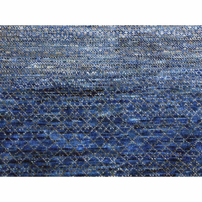9'2"X12'2" Blue Modern Chiaroscuro Hand Knotted Wool Oriental Rug