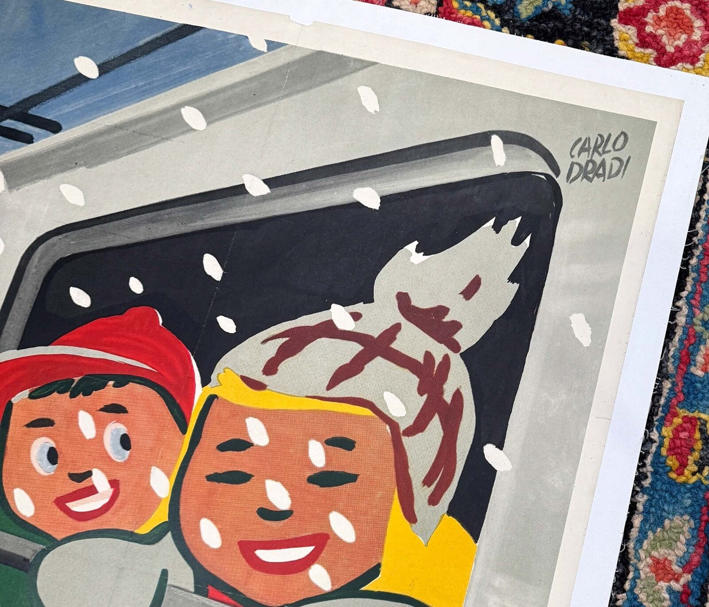 S Maurizio Ferrovie Nord Milano  Carlo Dradi Authentic 1948 Italian Ski  Poster