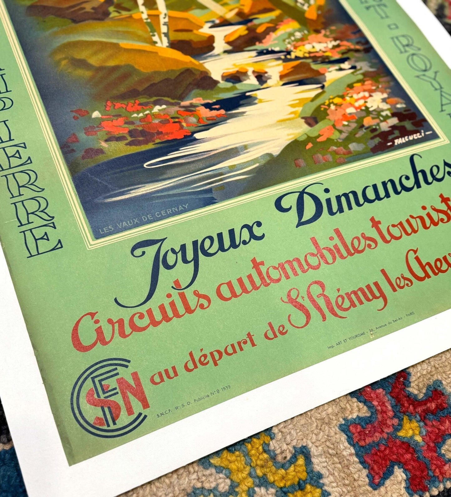 Robert Falcucci Vallee De Chevreuse 1939 Authentic French Travel Poster
