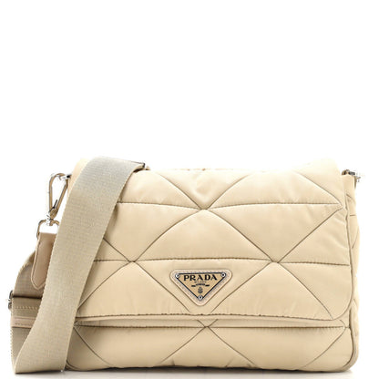 Tessuto Prada Padded Flap Shoulder Bag Quilted