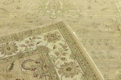 Hand-Knotted Wool Oriental Rug Large Distressed