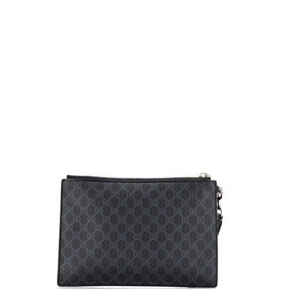 Gucci Night Courrier Pouch Gg Coated Canvas With Applique