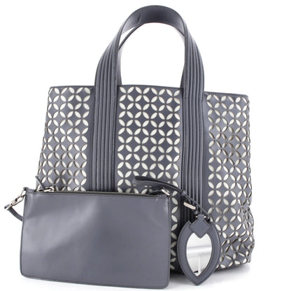 Alaia Side Snap Tote Laser Cut Leather