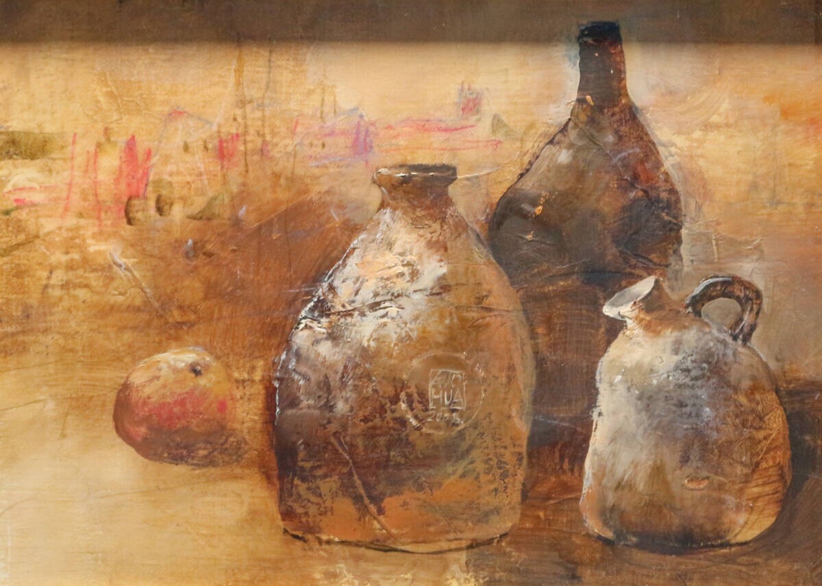 Cai Guohua ( China) Signed Original Painting Oil On Canvas Framed Still Life